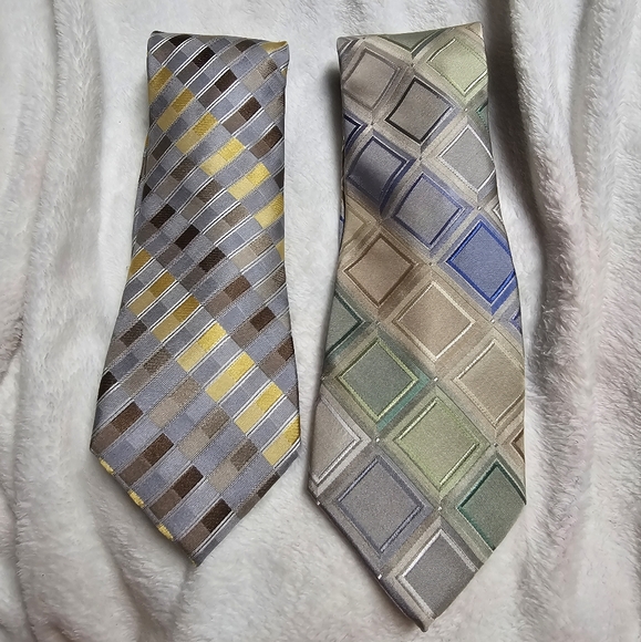 Calvin Klein Geometric 100% Silk Tie Bundle - Picture 1 of 9